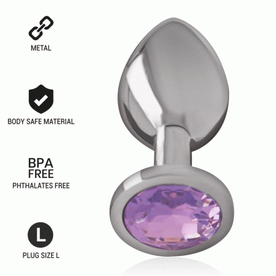 Intense - Plug Anal En Métal Aluminium Avec Cristal Violet Taille L 1
