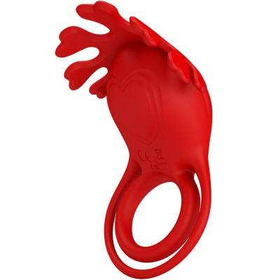 Pretty Love - Anneau Vibrateur Ruben 7 Vibrations Silicone Rouge 2